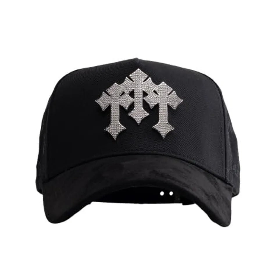 Gorra Negra con Cruces de Cristal